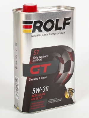 Моторное масло ROLF 5W-30 GT ACEA A3/B4 (металл), 1л